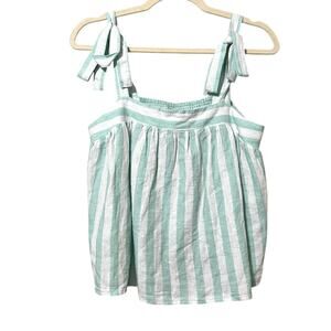 Stoney Clover Lane X Target Green & White Striped Crop Top S Tie Shoulder Beachy
